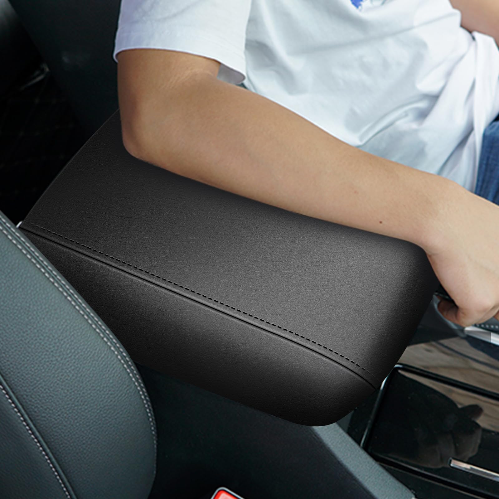 awnexuct installation step with elastic pulled over armrest for quick fit
