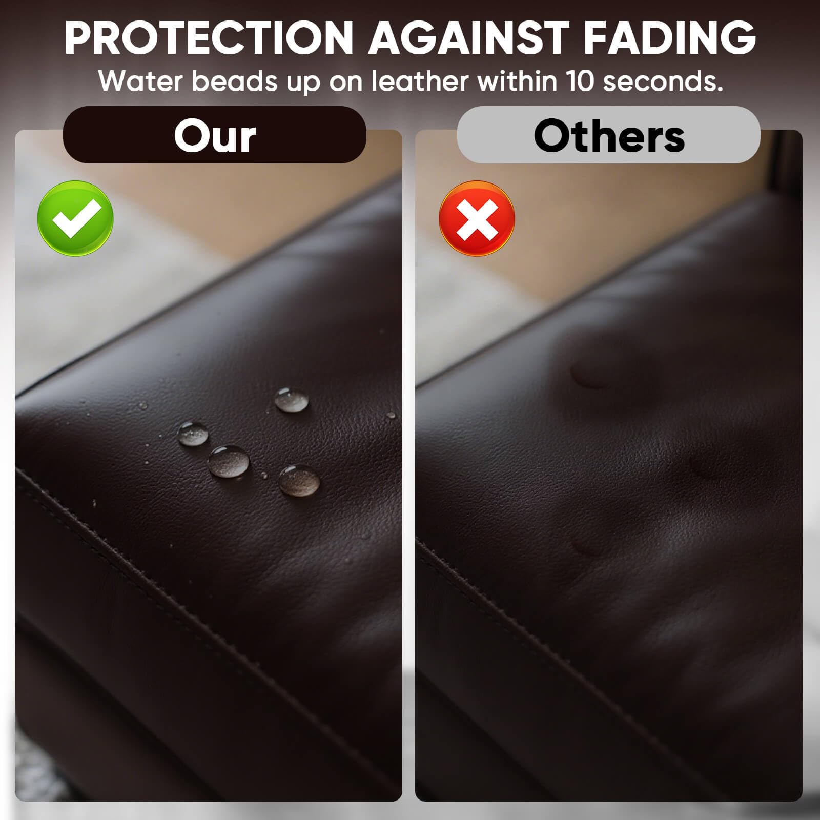 AWOWZ applying balm to sofa cushion to conceal scratches and refresh color