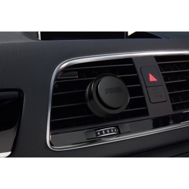 AXE vent clip attached to vehicle vent delivering consistent fragrance while driving