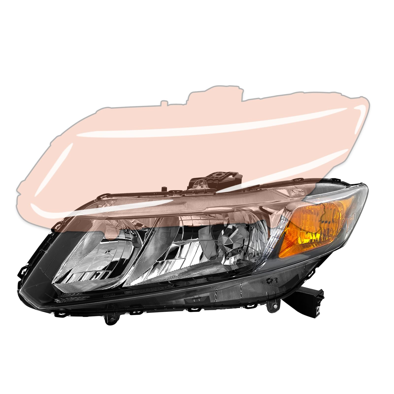 AXLAHA installed headlights on Civic at night improving road visibility