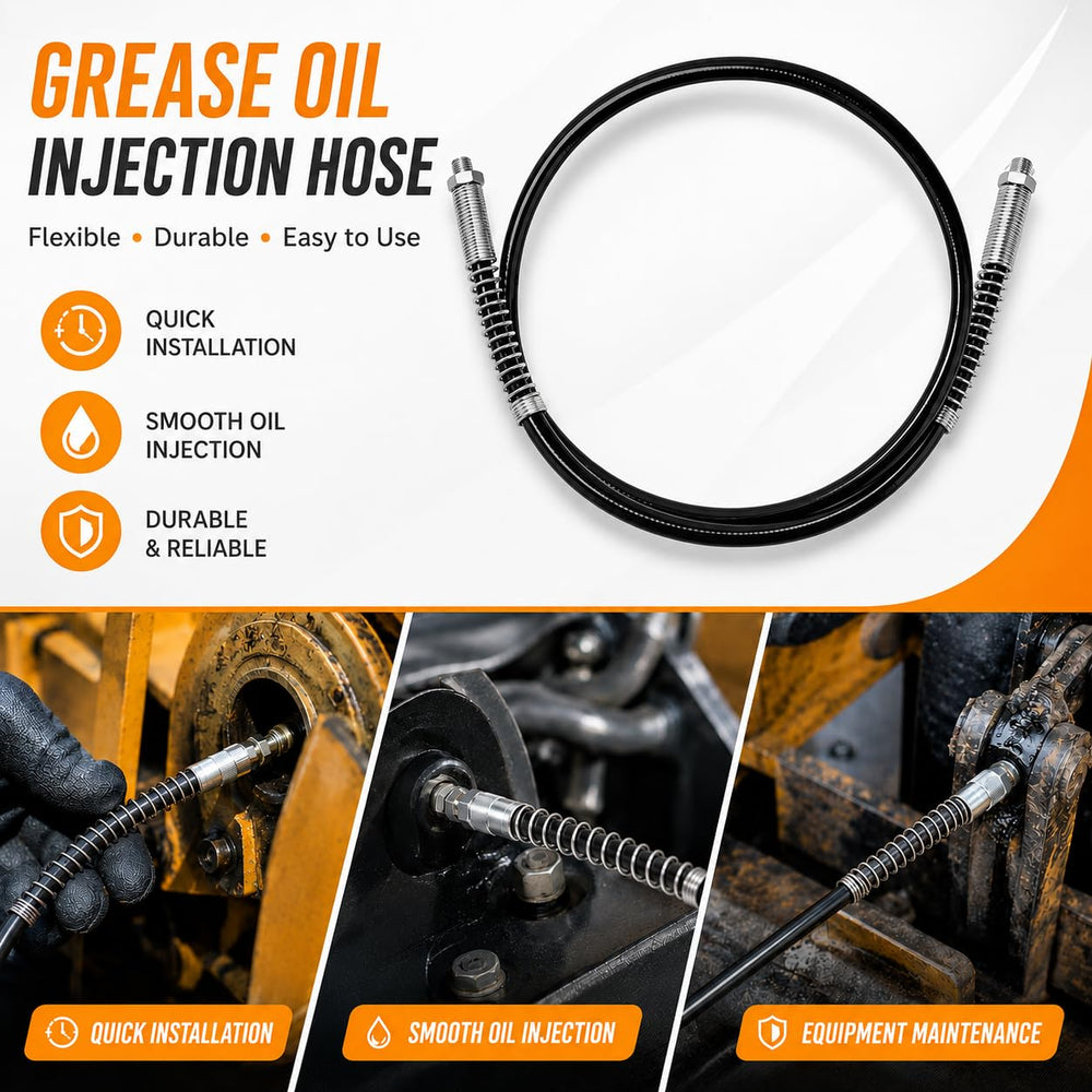 Axyuada hose attached to grease gun in use for controlled lubrication
