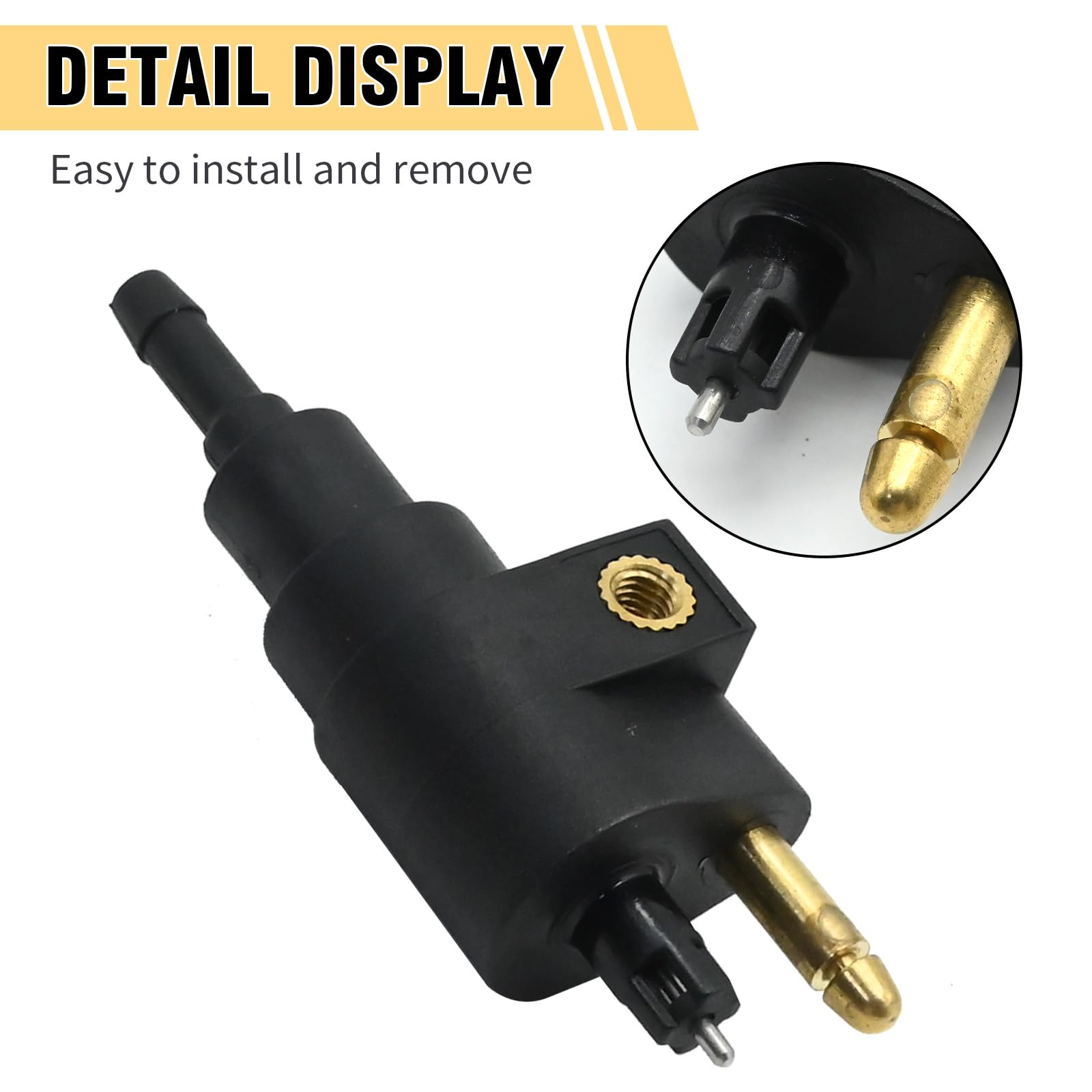 Aynaxcol connector installed on outboard demonstrating proper attachment