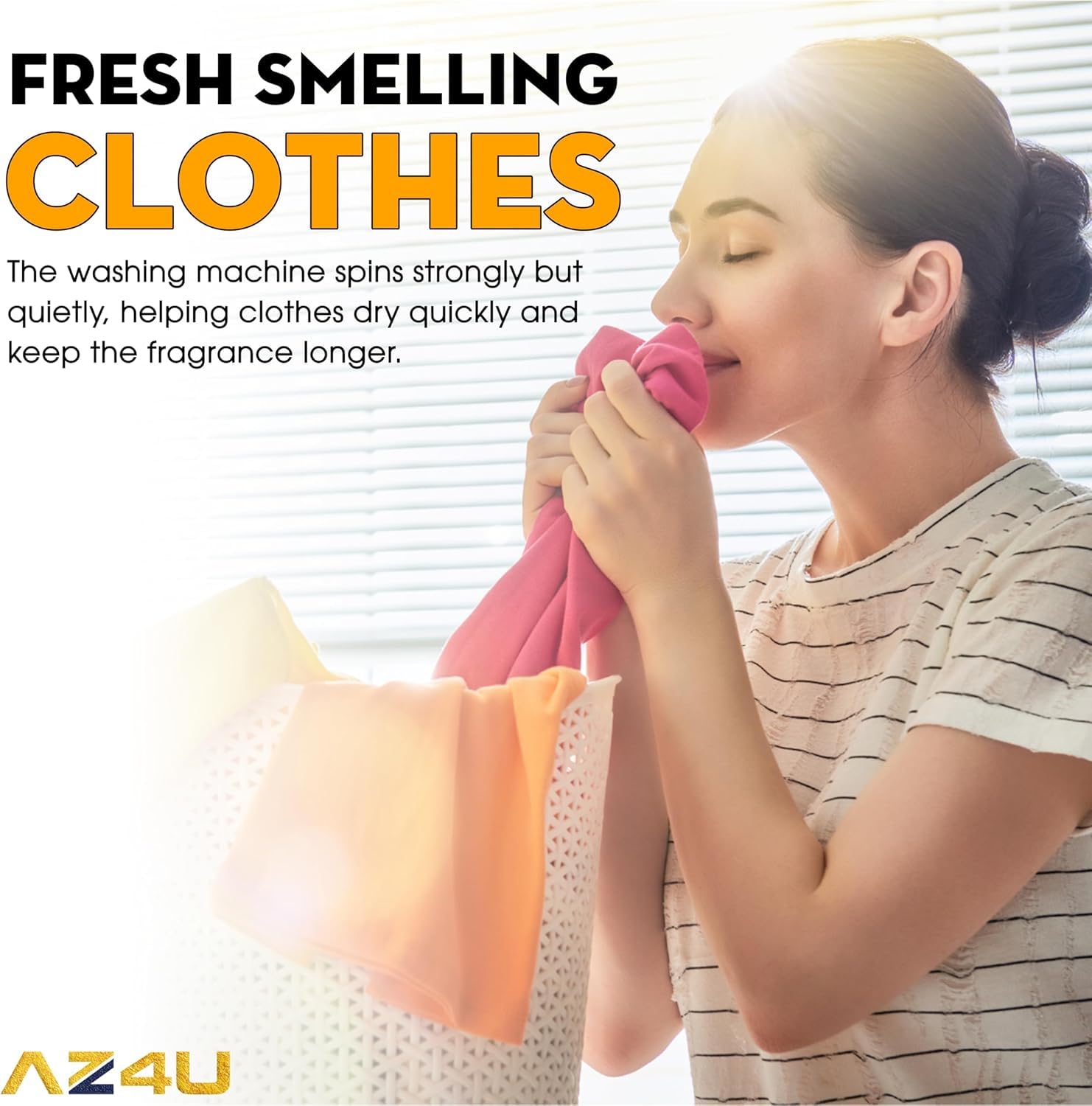 AZ4U before-and-after washer image showing eliminated wobble after replacement