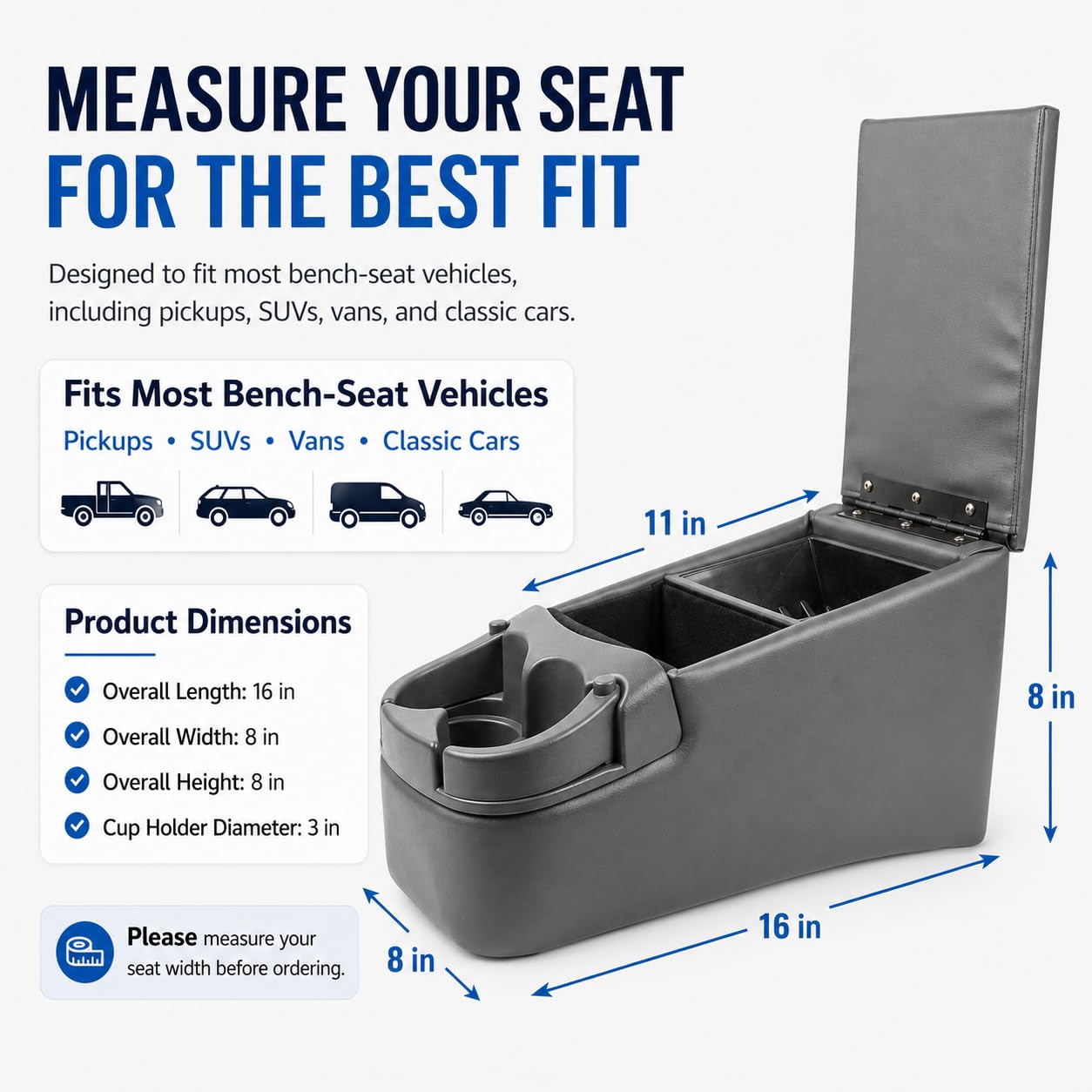AZIFOK front slot with phone and glasses visible for easy reach and organization