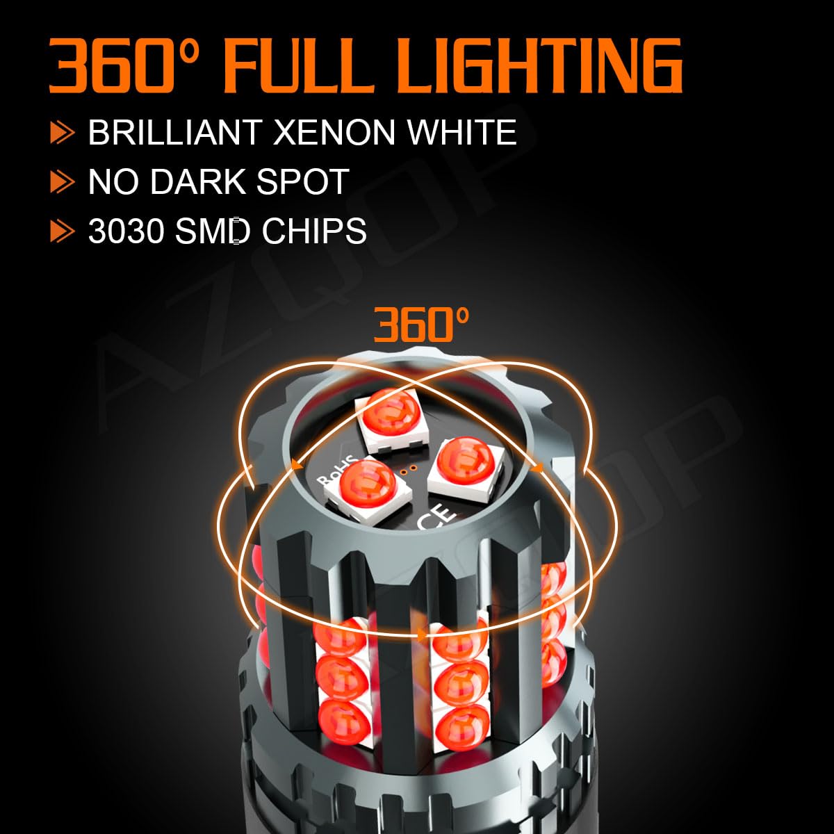 AZQOP aluminum housing heat-sink detail for longer bulb life