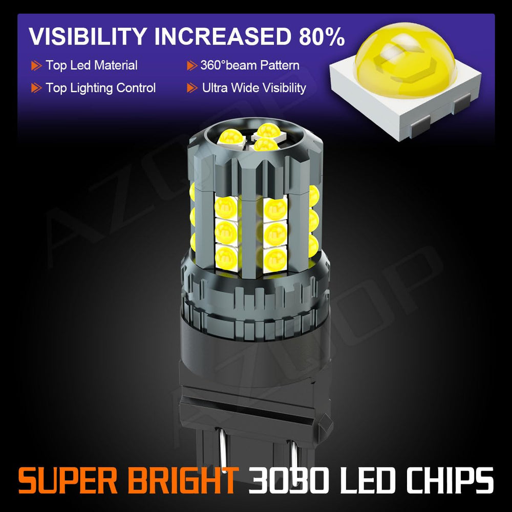 AZQOP aluminum-bodied 3157 bulb side profile improving heat dissipation and lifespan