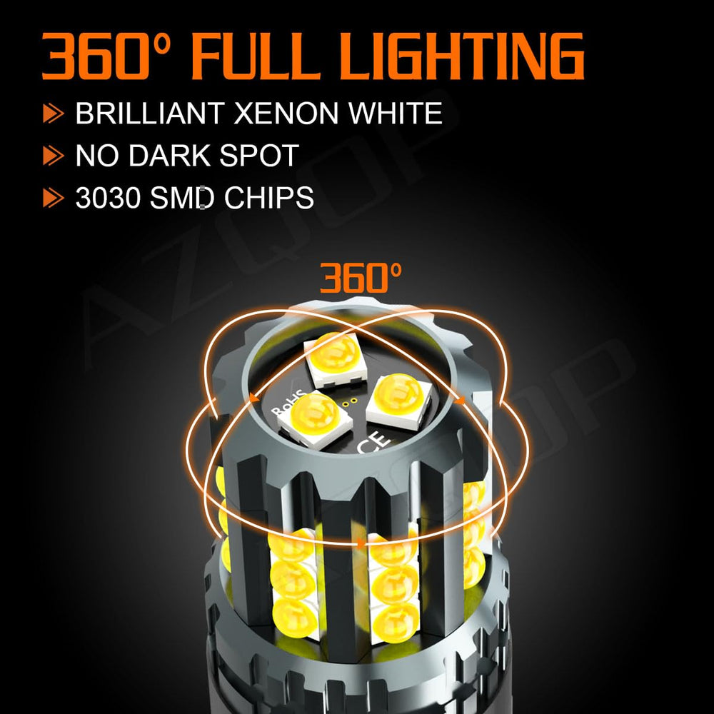 AZQOP size comparison with stock bulb showing correct 3157 fit and plug-and-play benefit