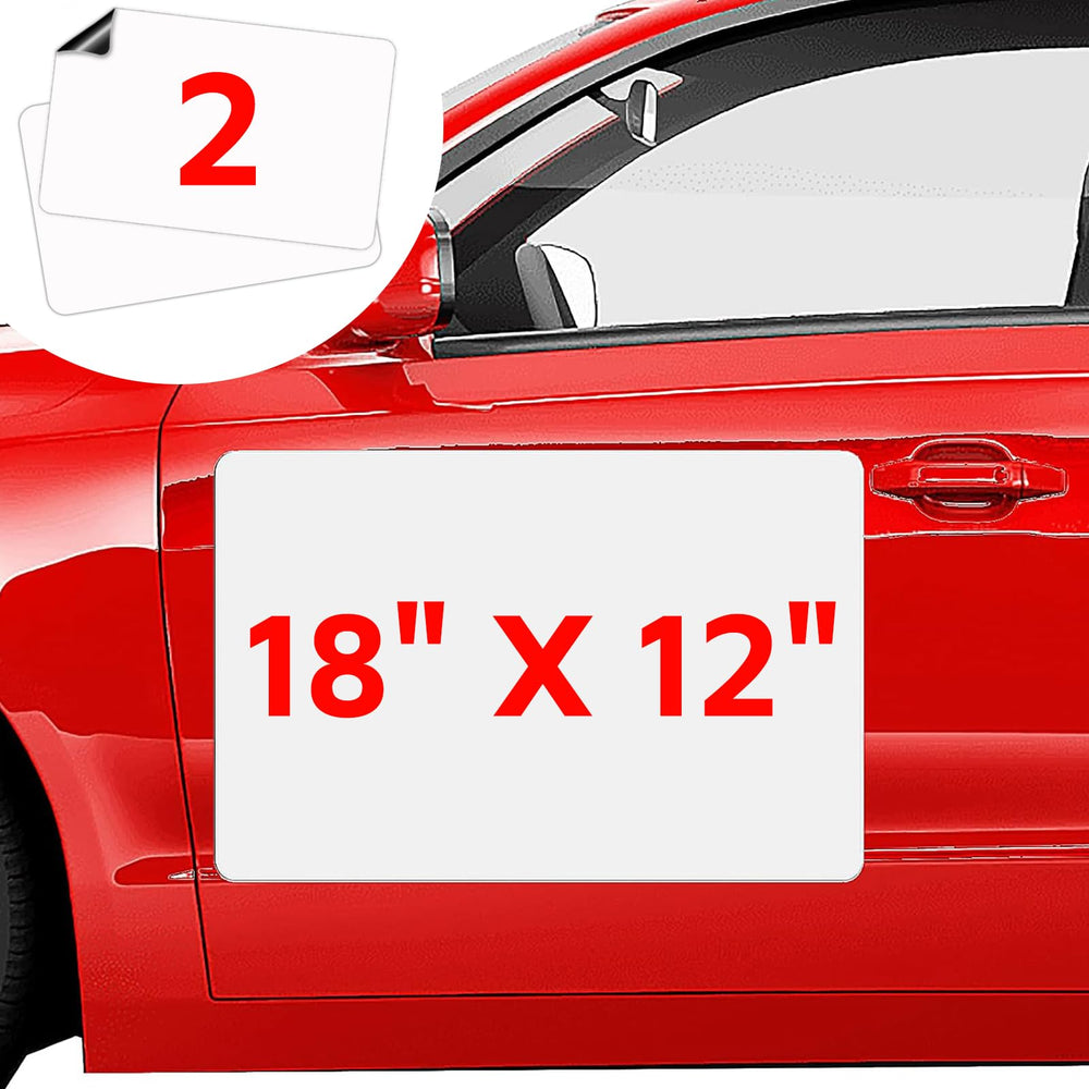 AzReference front view of two 18x12 magnets showing clean printable surface and benefits