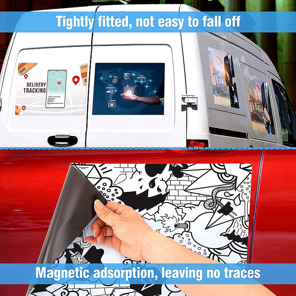 AzReference magnet on car door demonstrating removable advertising benefit