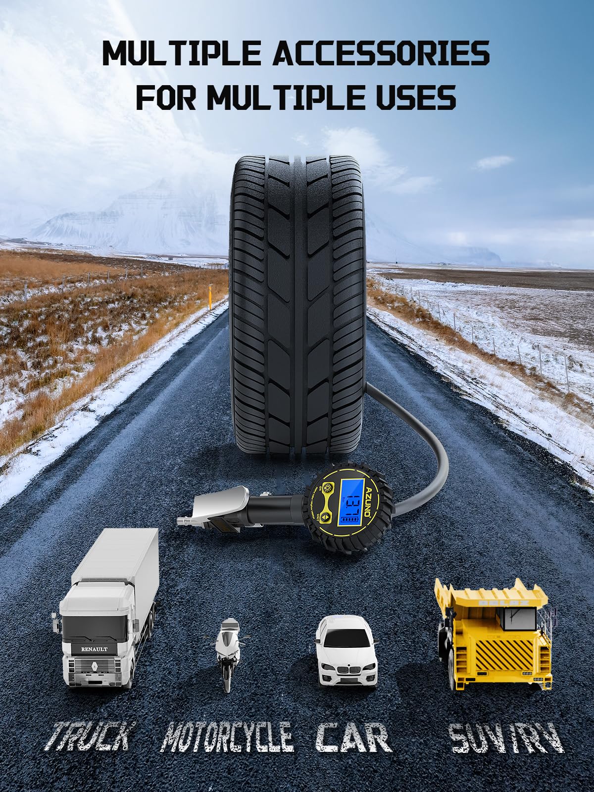 AZUNO tool being used in a garage, efficient maintenance and cleanup benefit