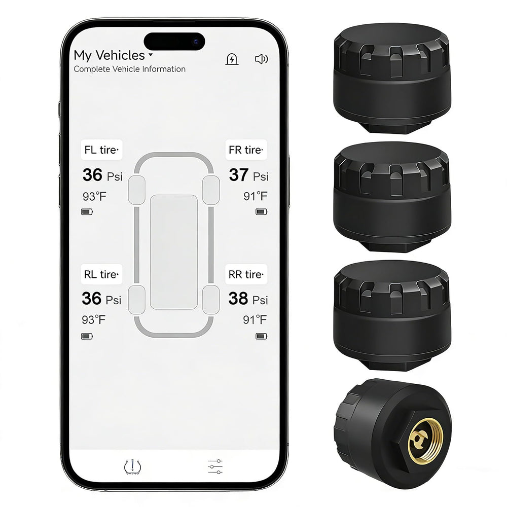 B-Qtech front packaging showing TPMS kit and benefits