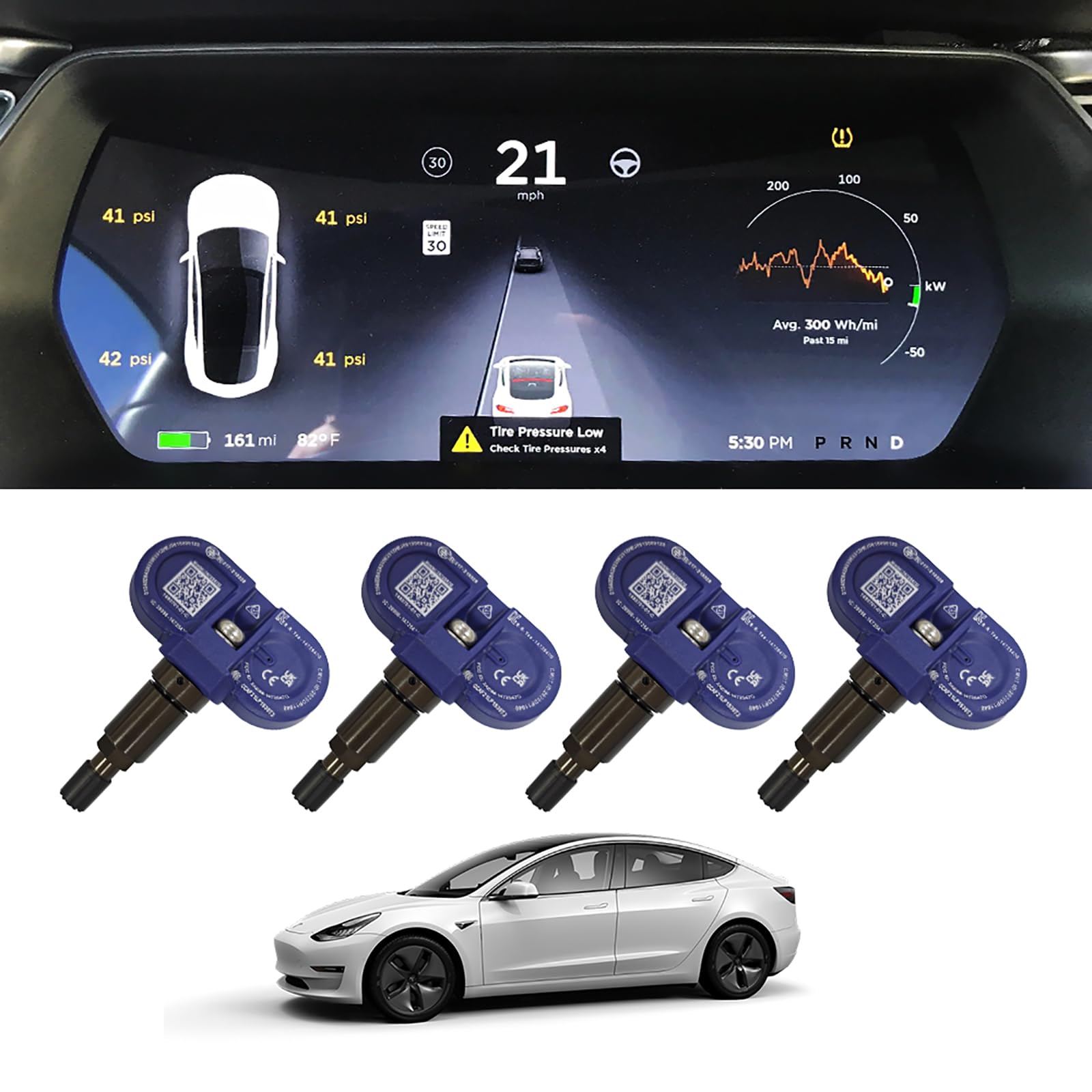 B-Qtech sensor installed on tire showing real-world mounting benefit