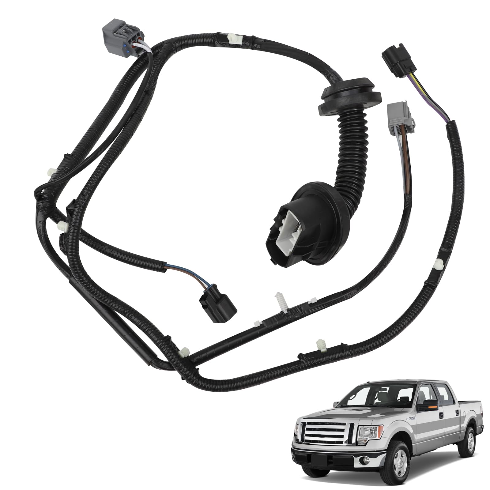 B.ZSSY front view of rear left harness showing fitment and easy replacement benefit