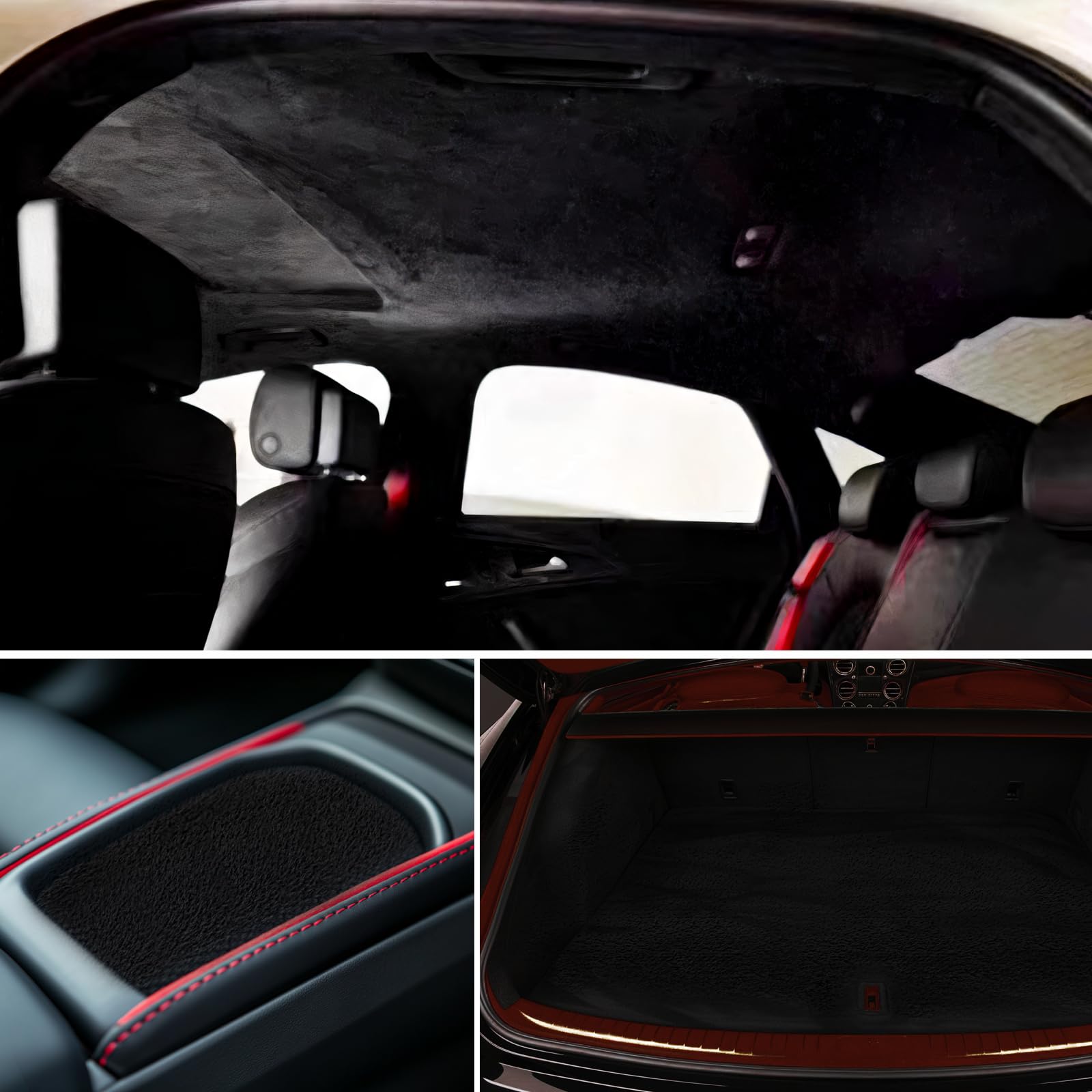 Babnecl installed headliner in car showing improved interior appearance