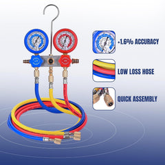 BACOENG close-up of large colored gauges for easy pressure reading benefit