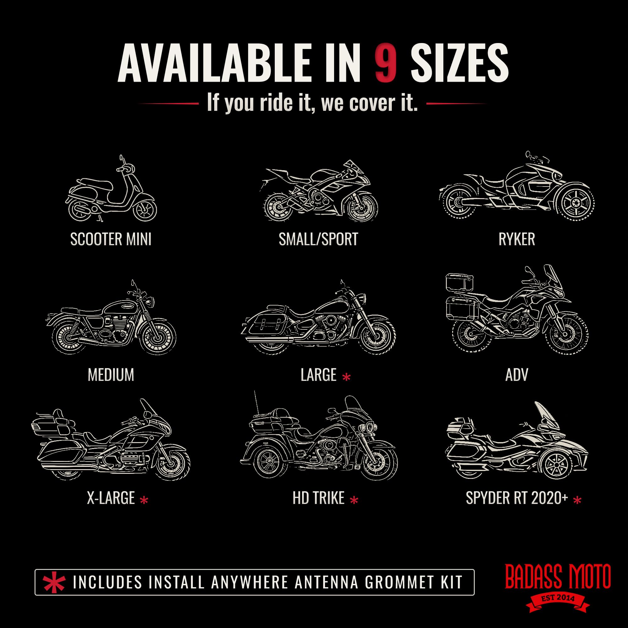 Badass Moto driveway lifestyle on cruiser demonstrating outdoor protection and scale