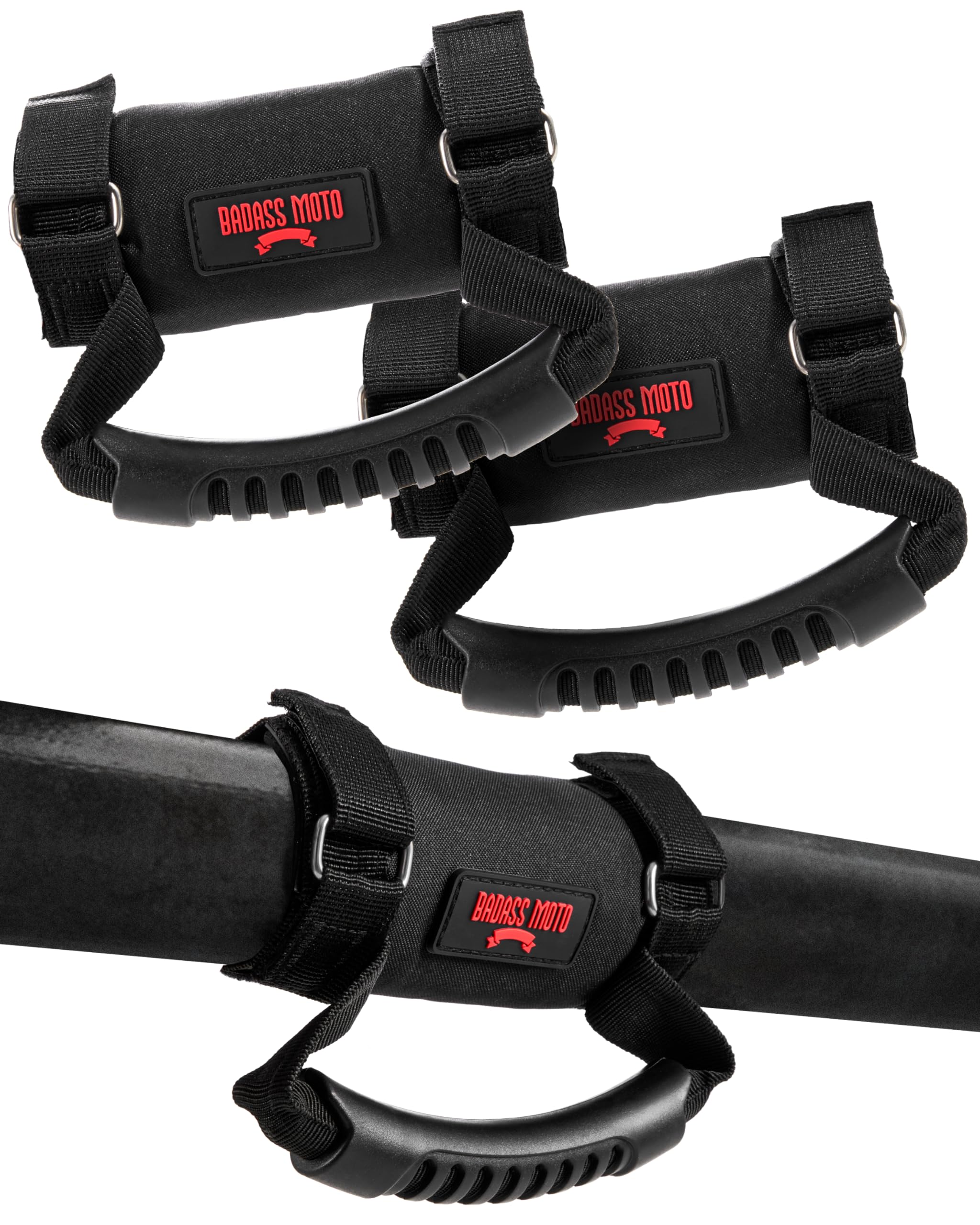 Badass Moto front packaging showing the 2-pack handles and branding for quick purchase