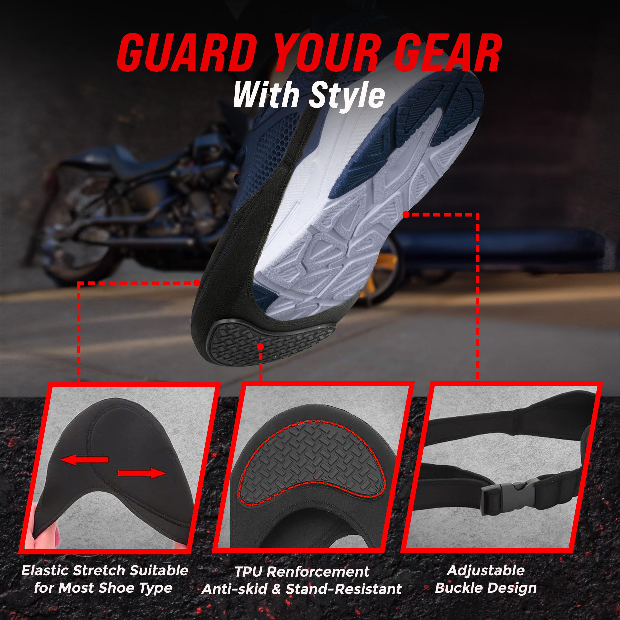 Badass Moto reinforced sole with rubber grip for short walks