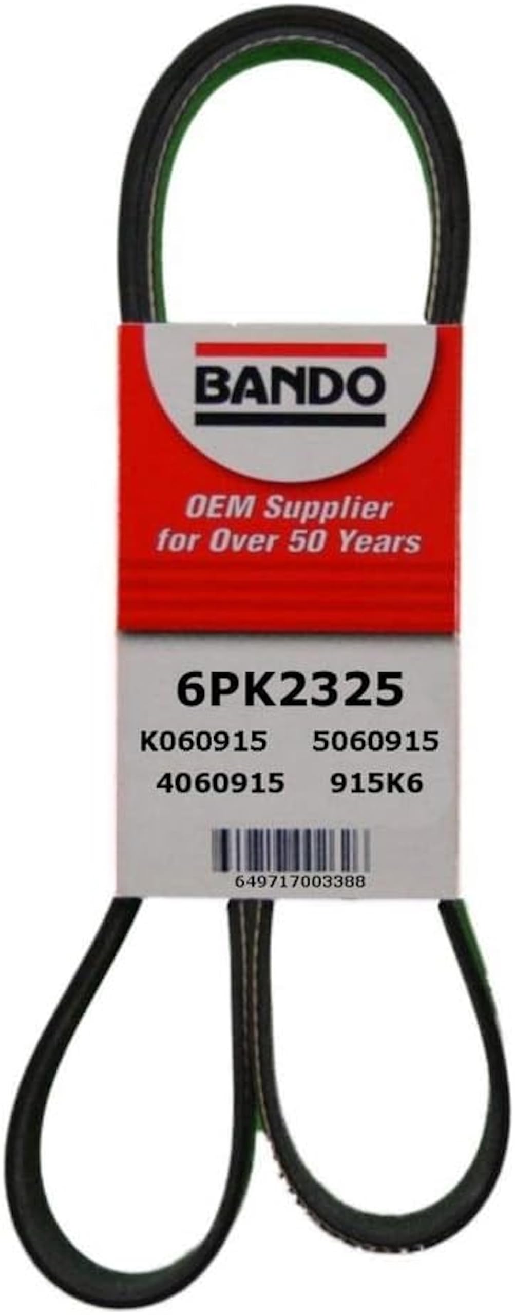 Bando USA 6PK2325 front packaging showing OEM-quality label and part number