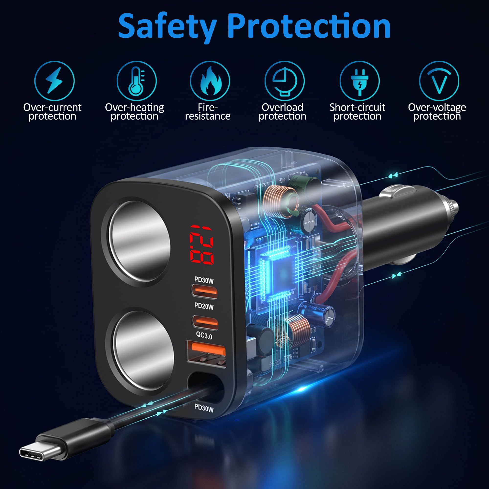 Bangfun label and specs closeup highlighting PD30W QC3.0 support