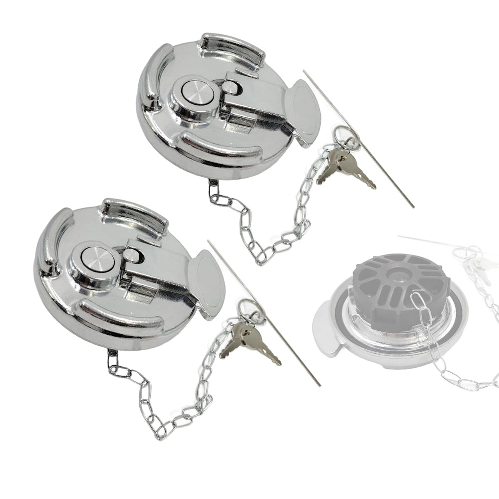 bansdans front view of aluminum locking fuel cap showing secure closure benefit