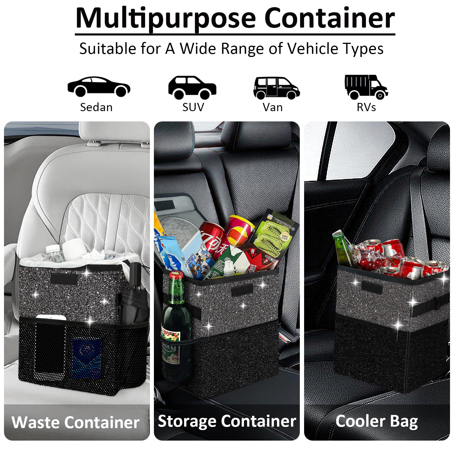 BAOGCOYO side pockets holding phone and cup showing organization and quick access benefit