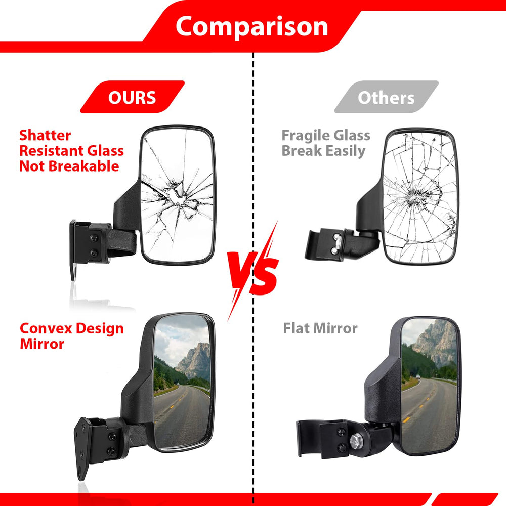 BARQUPO folded mirror against roll cage protecting from impacts