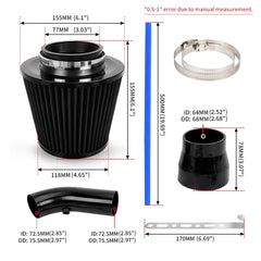 BARTOO high-flow air filter detail displaying filtration surface and airflow benefit