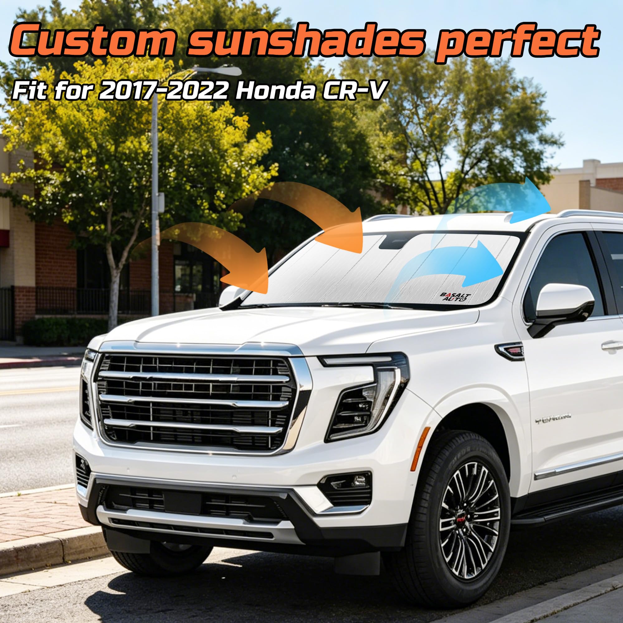 BasaltAuto close-up of silver reflective face highlighting strong sun rejection