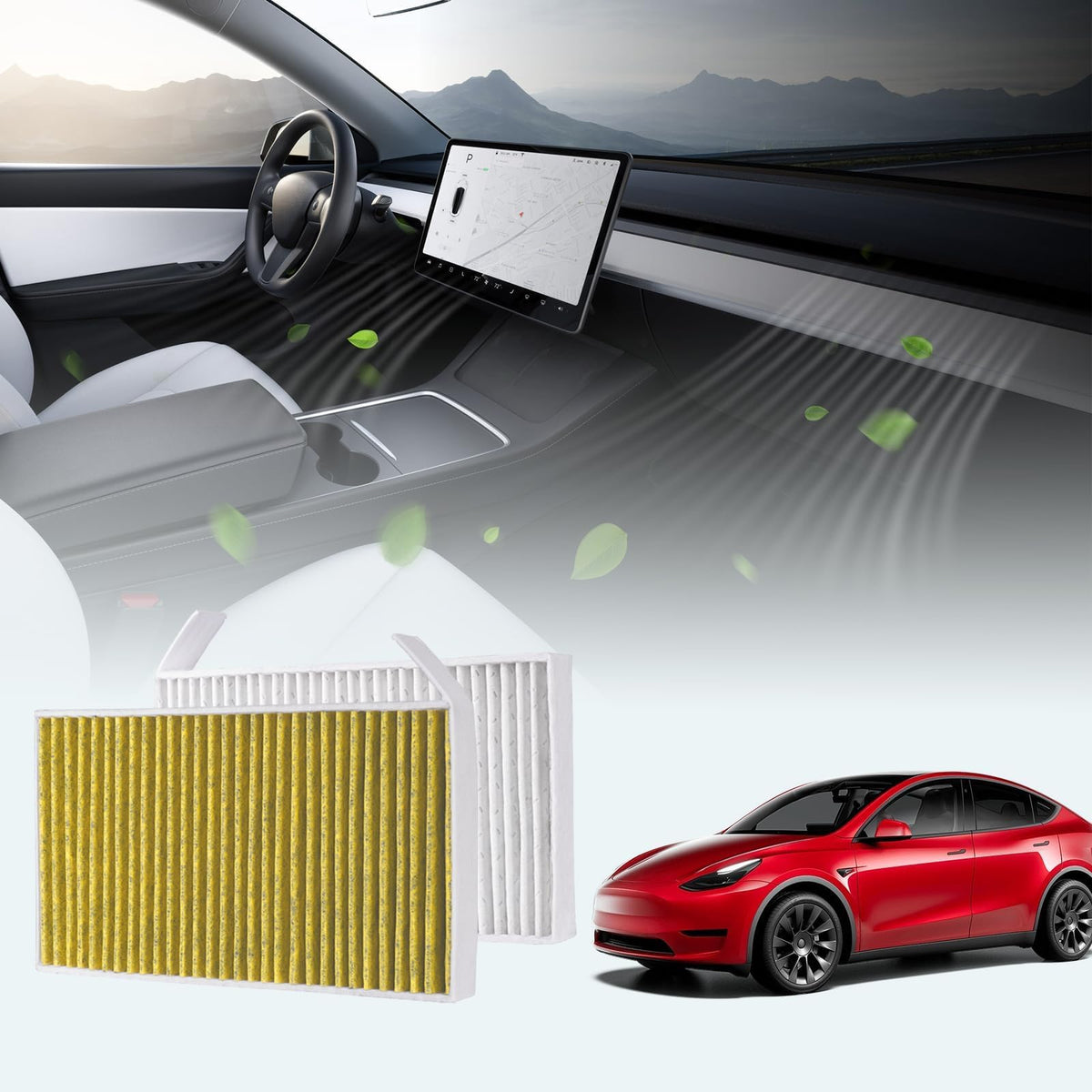 BASENOR front packaging showing exact-fit Tesla replacement and easy identification benefit