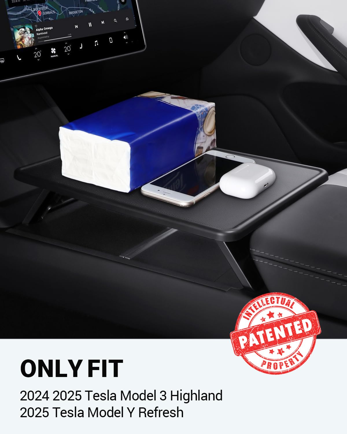 BASENOR folded compact storage slipping into Tesla door pocket for convenience
