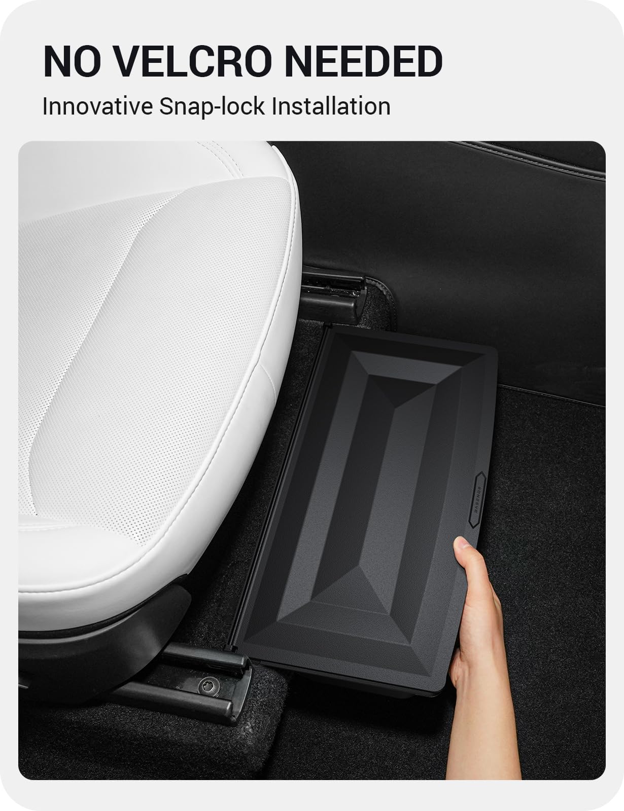 BASENOR in-car lifestyle shot with rear seat organized and clutter-free
