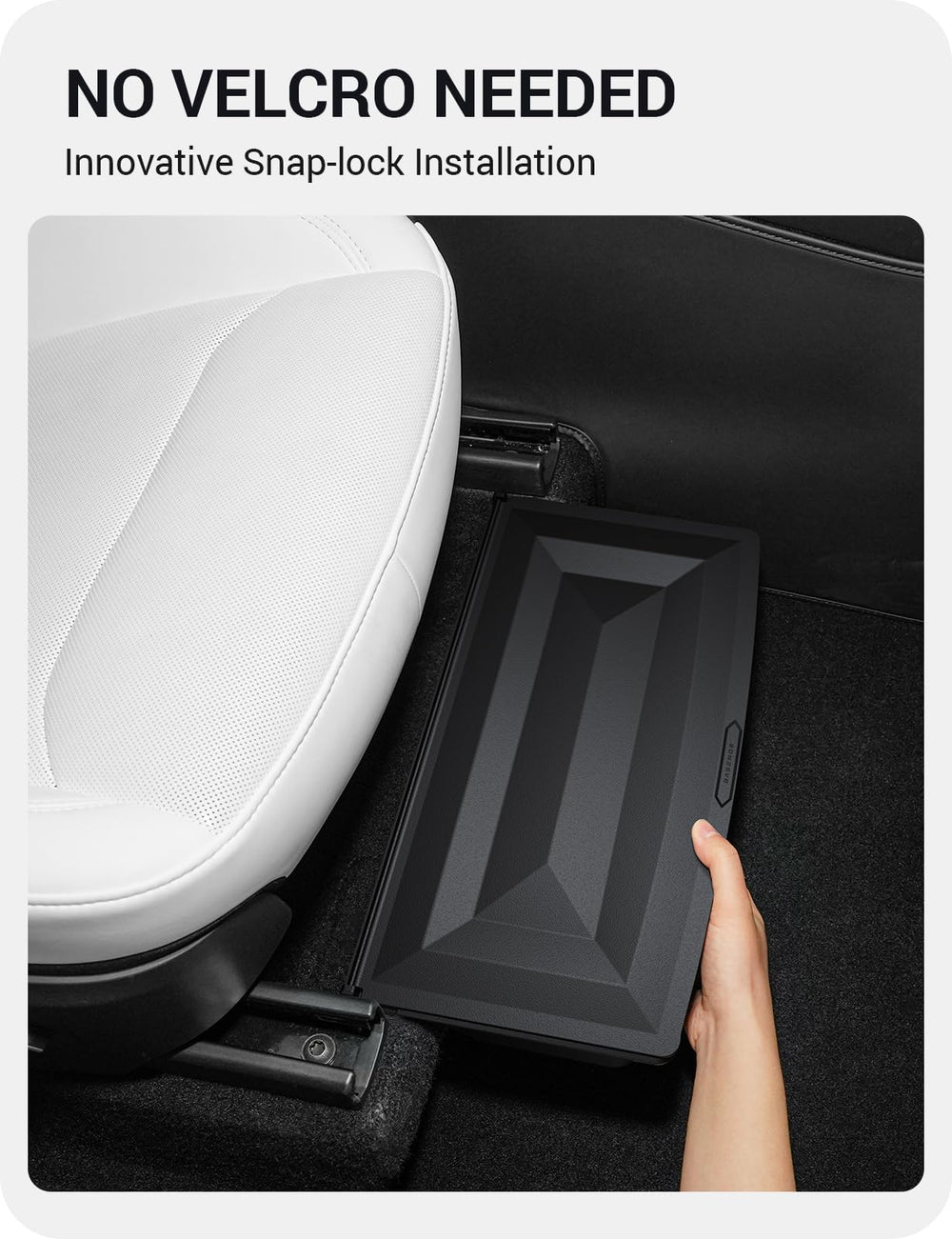 BASENOR in-car lifestyle shot with rear seat organized and clutter-free