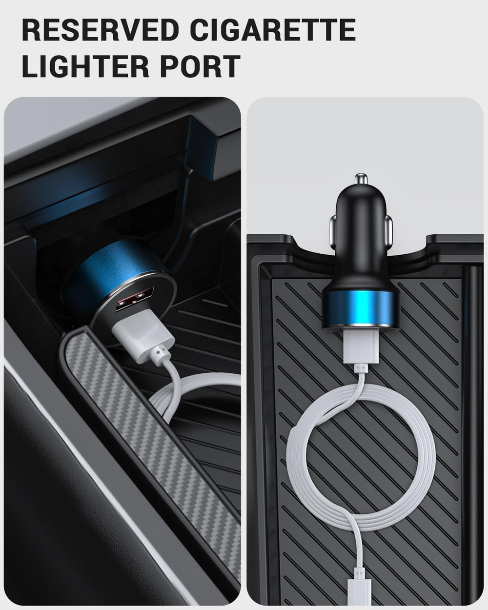 BASENOR inserted in Model 3 console for precise fit and organized cabin benefit