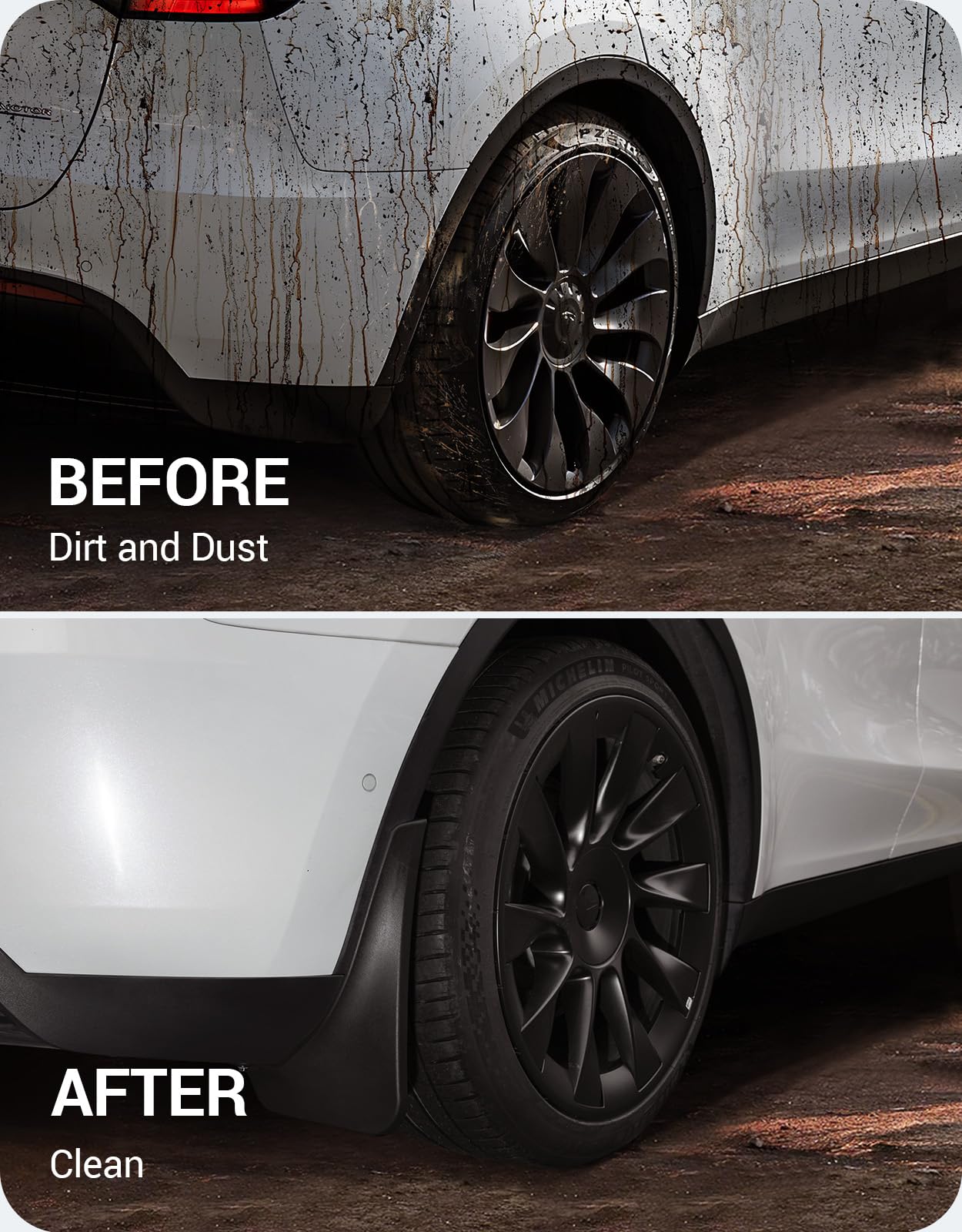 BASENOR attached at rear wheel arch shielding tie rod and suspension parts