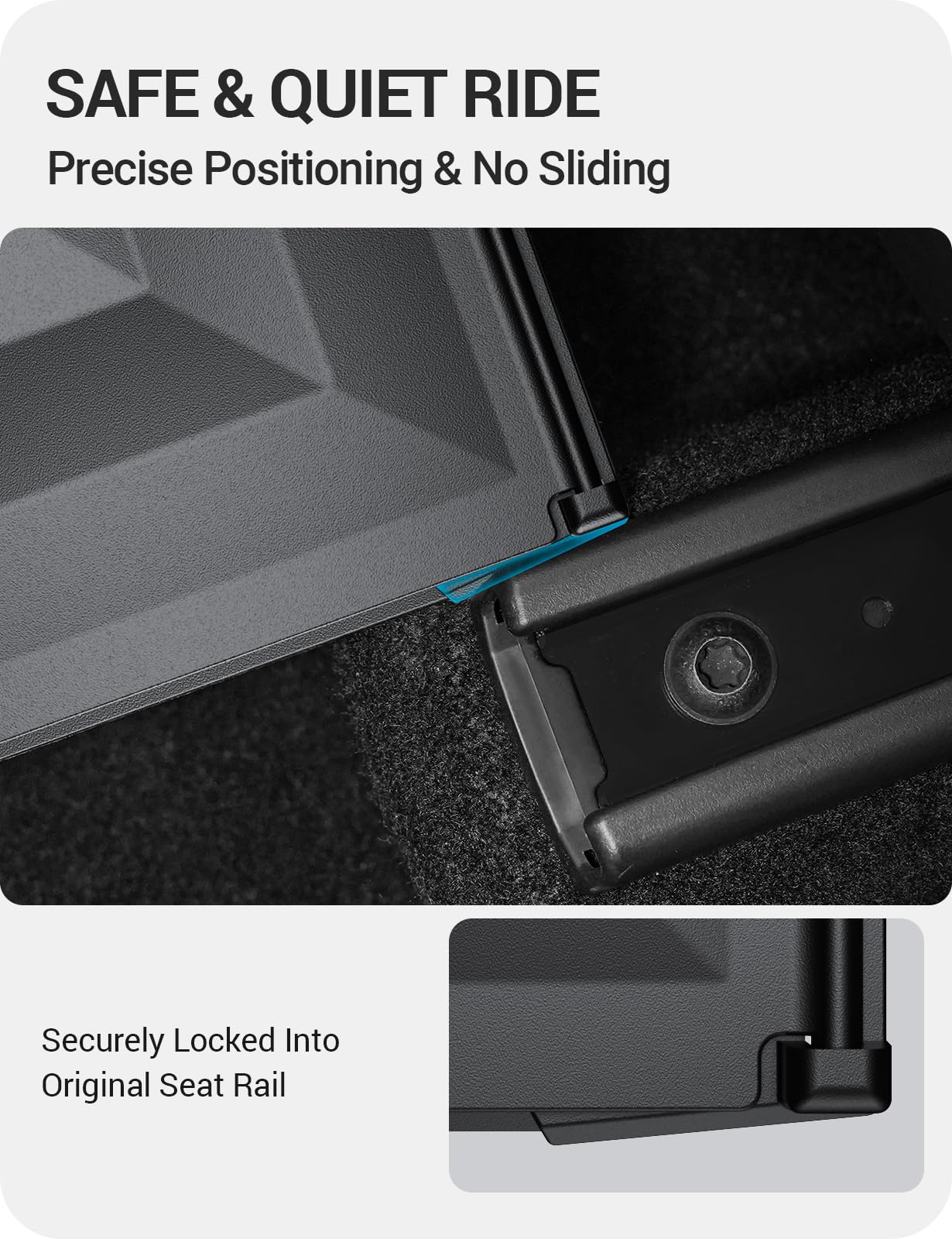 BASENOR side shoulder insert locking into seat rail for secure placement