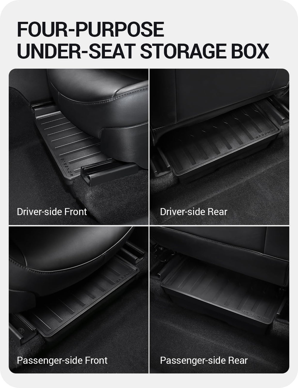BASENOR under-seat box with shoe demonstrating capacity and scale