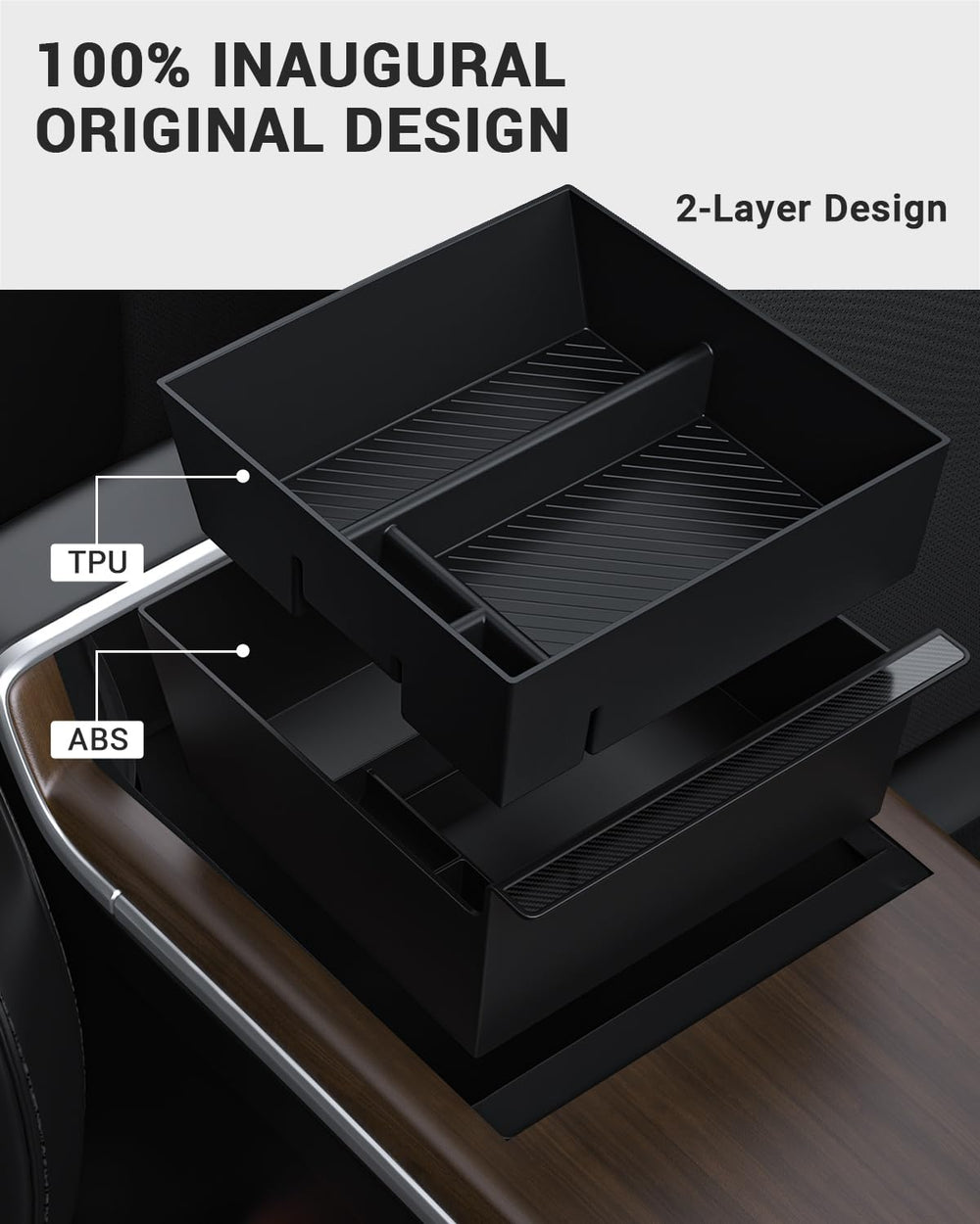 BASENOR textured bottom anti-slip pattern keeps items stable and quiet