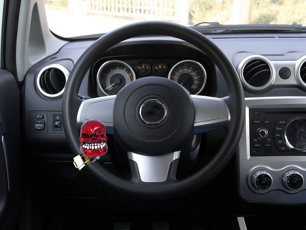Bashineng skull knob next to ruler showing compact size and scale benefit