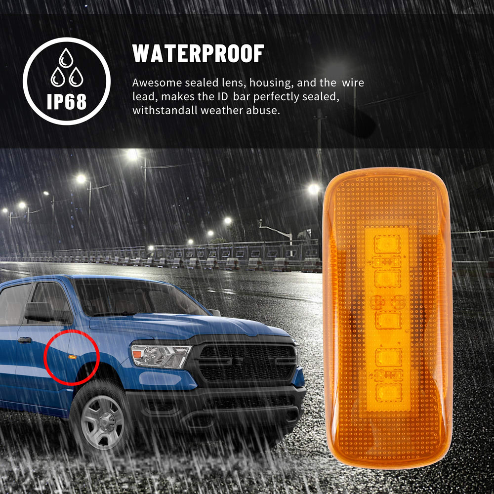 BASIKER installed side marker on truck fender improving nighttime visibility