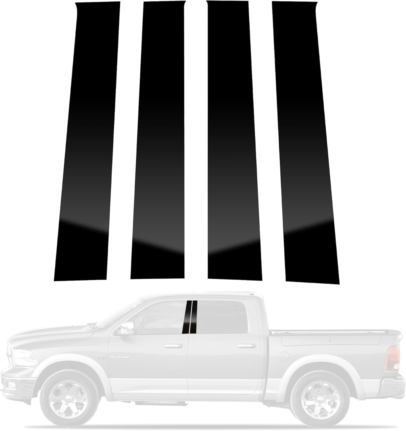 BASIKER front view of pillar trim kit showing complete packaging and contents, clear overview benefit