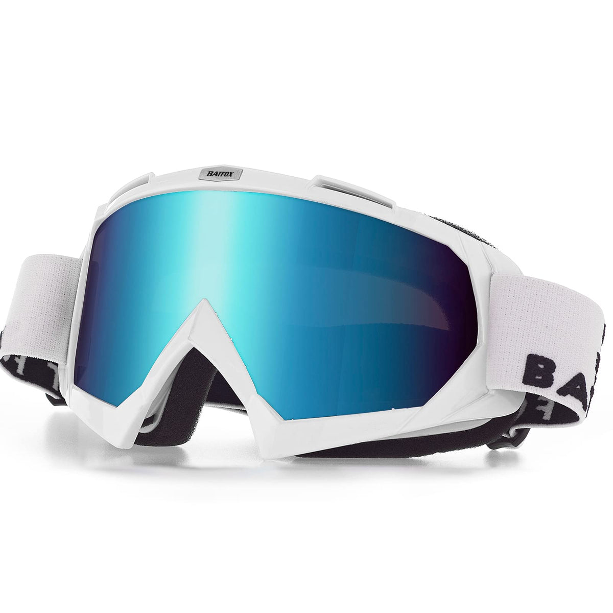 BATFOX front view of goggles showing frame and lens, clear protection