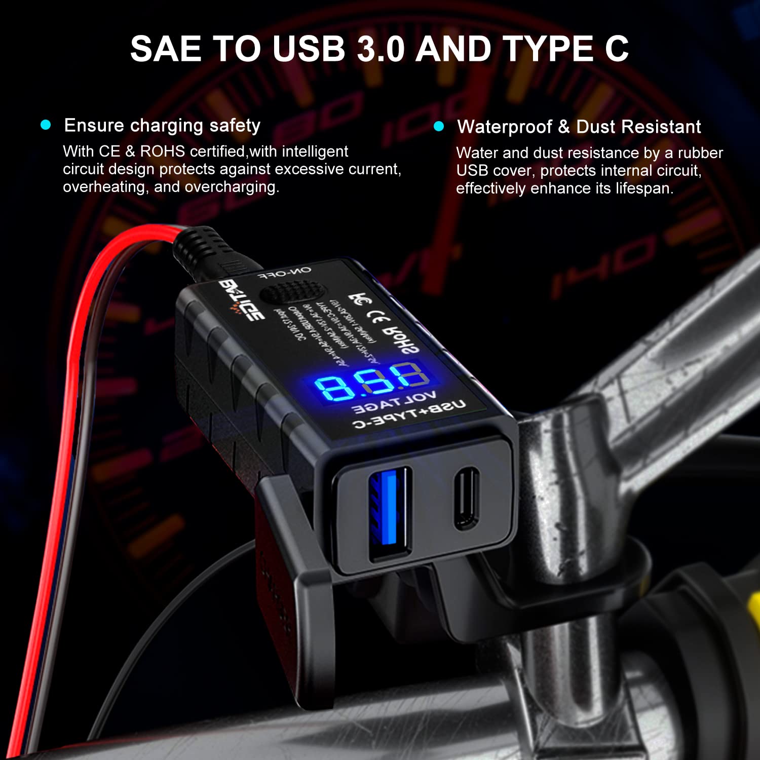 BATIGE installation options with tape, zip ties, and screws for versatile mounting