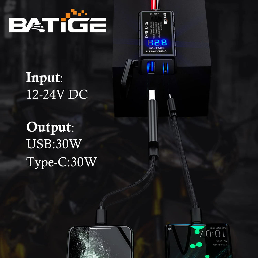 BATIGE SAE quick-release connector for secure, tool-free motorcycle power connection