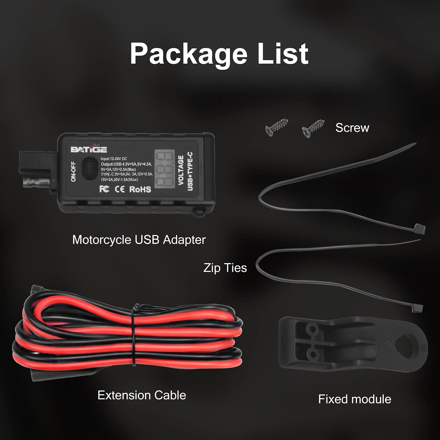 BATIGE next to smartphone showing scale and compact size for easy on-bike fit