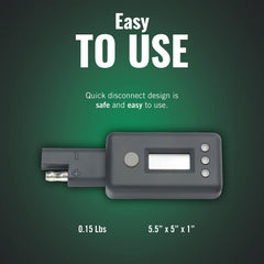 Battery Tender connected to a motorcycle battery demonstrating easy installation and instant readings