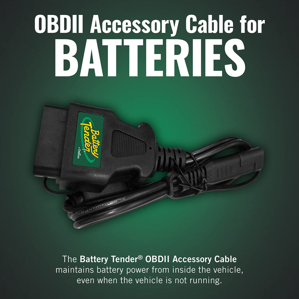 Battery Tender 22-inch cable laid out to show length and flexible routing benefit