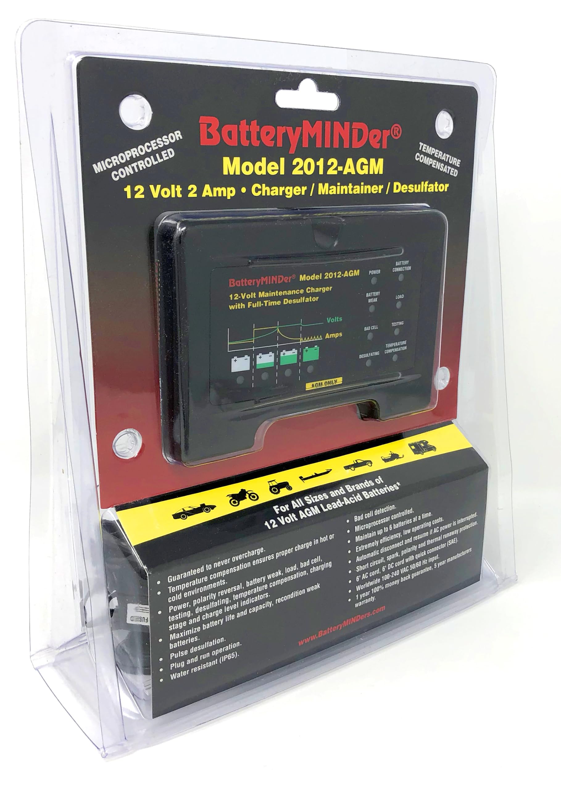 BatteryMINDer ambient temperature sensor close-up demonstrating accurate charge adjustment