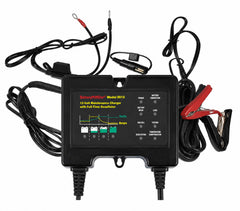 BatteryMINDer 2012 front panel showing LEDs and compact case for easy monitoring