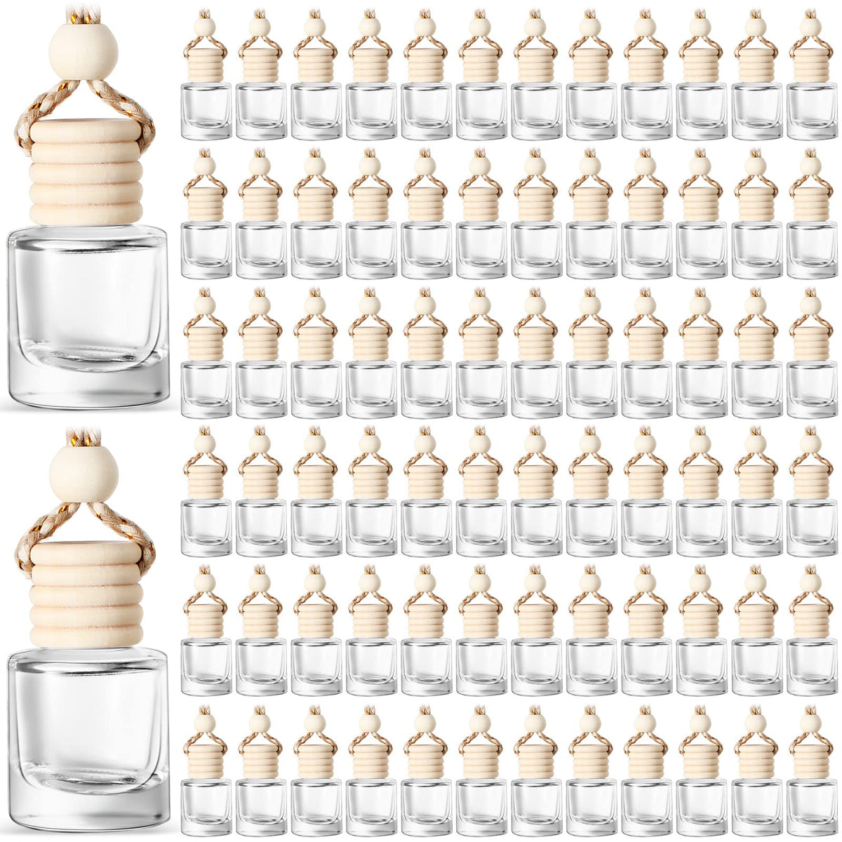 BBTO clear diffuser front packaging showing classic glass bottles and wood caps, useful for bulk refills